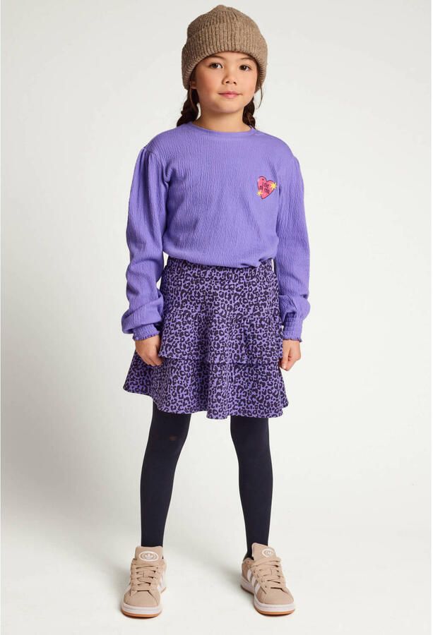 LOOXS little rechtvallende longsleeve met print paars - Foto 2