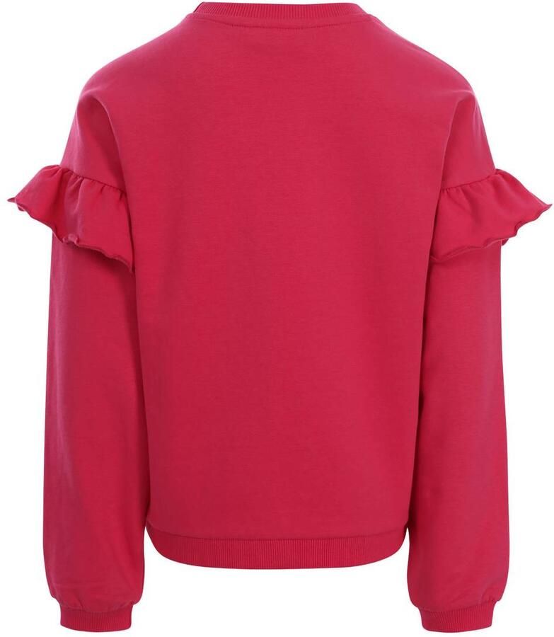 LOOXS little rechtvallende sweater met ruches fuchsia - Foto 2