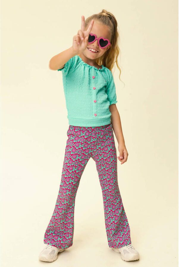 LOOXS little regular waist flared broek paars - Foto 4