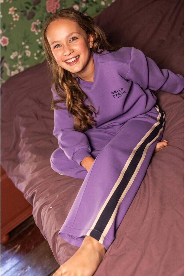 LOOXS little relaxed fit gestreepte broek paars - Foto 2