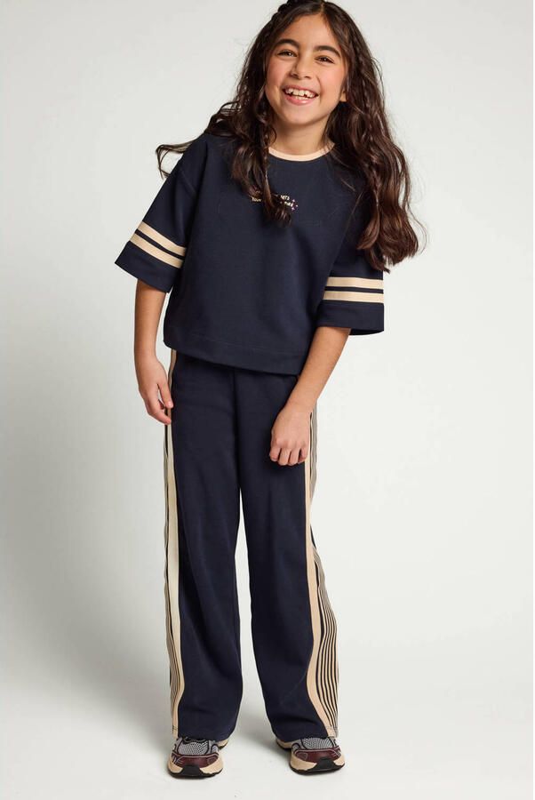 LOOXS little relaxed fit gestreepte joggingbroek donkerblauw