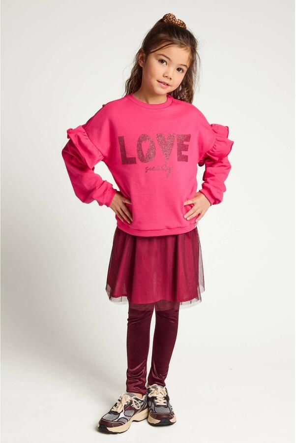 LOOXS little korte tule rok donkerrood Meisjes Polyester Effen