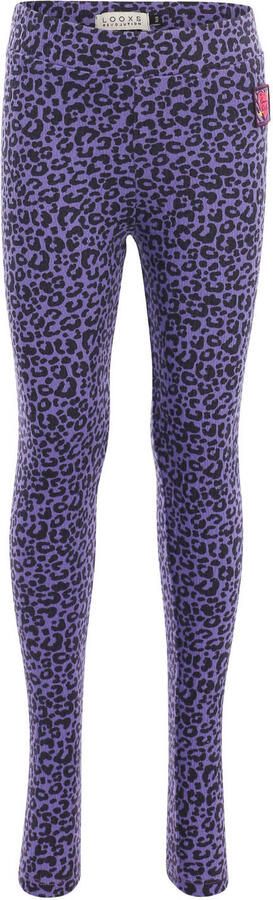 LOOXS little skinny legging met panterprint paars