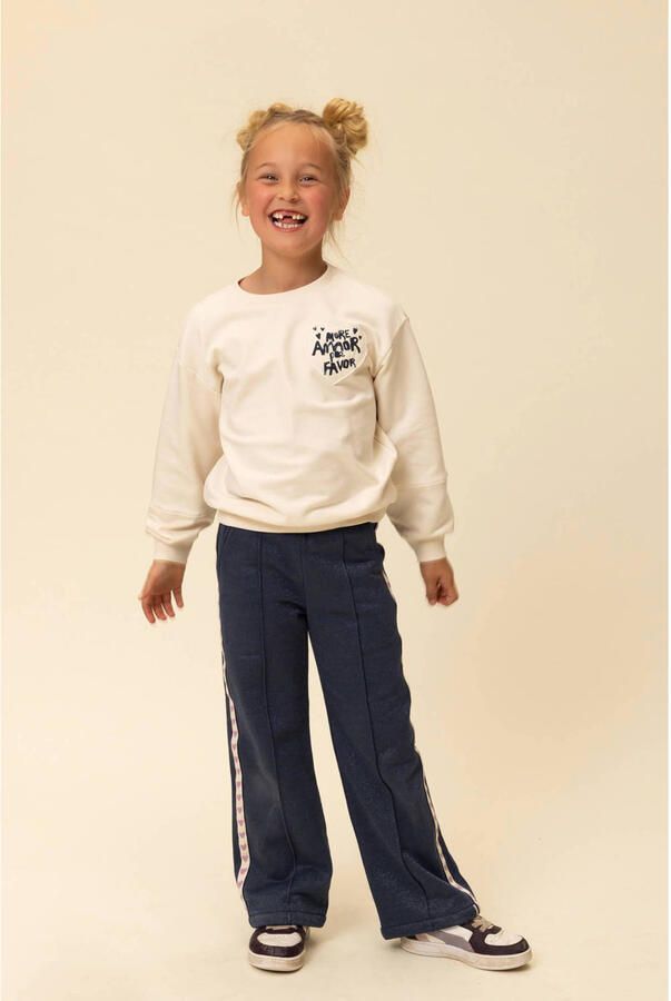 LOOXS little straight joggingbroek met hartjes donkerblauw - Foto 5