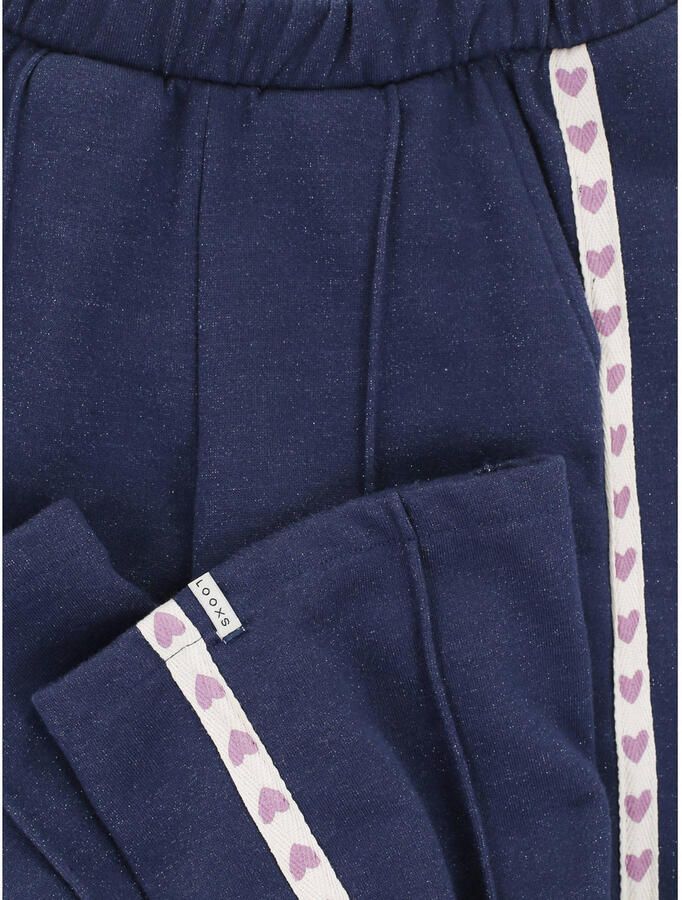 LOOXS little straight joggingbroek met hartjes donkerblauw - Foto 6
