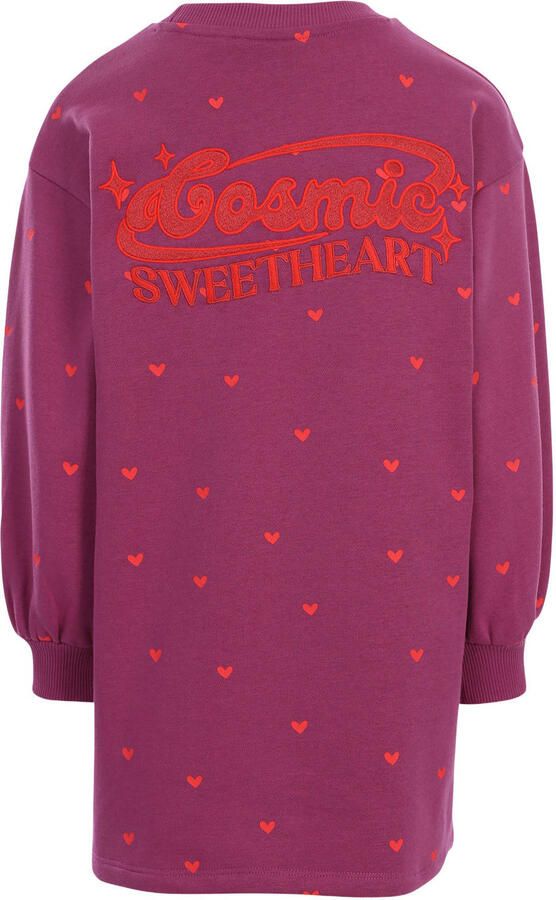 LOOXS little sweatjurk met hartjes paars - Foto 2