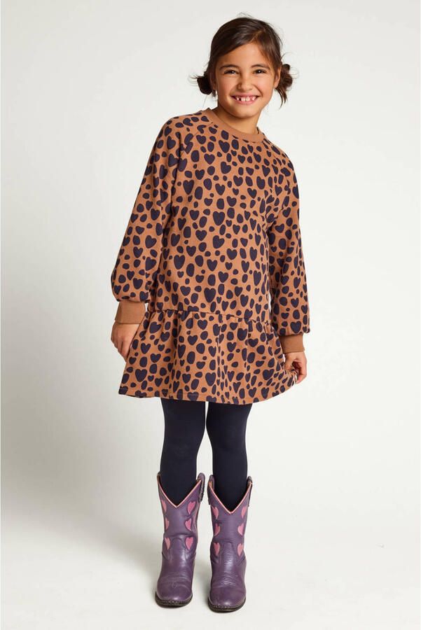 LOOXS little sweatjurk met panterprint bruin