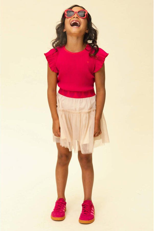 LOOXS little T-shirt rood rib gebreid