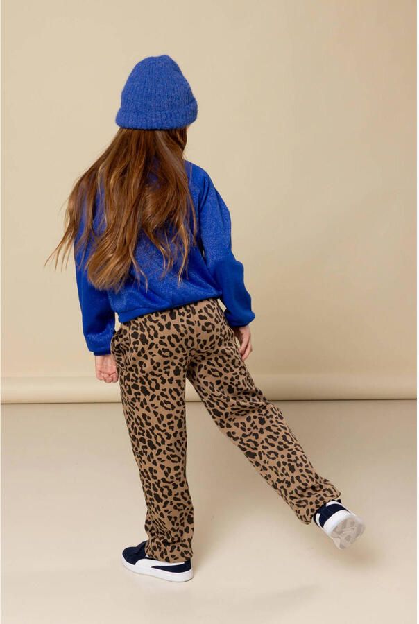 LOOXS little tapered casual broek met panterprint bruin - Foto 3