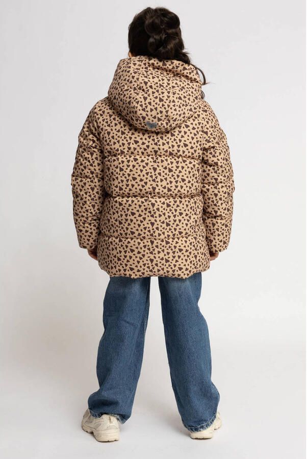 LOOXS little teddy winterjas met hartjes bruin - Foto 3