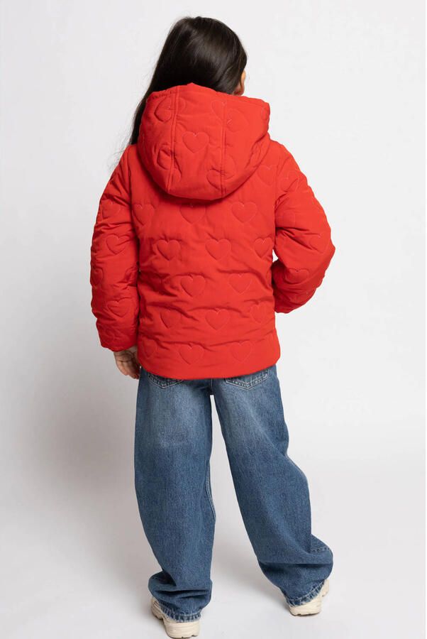 LOOXS little teddy winterjas met hartjes rood - Foto 2