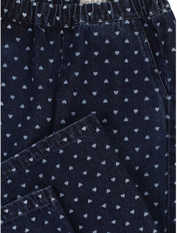LOOXS little wide leg jeans met hartjes dark blue denim - Foto 3