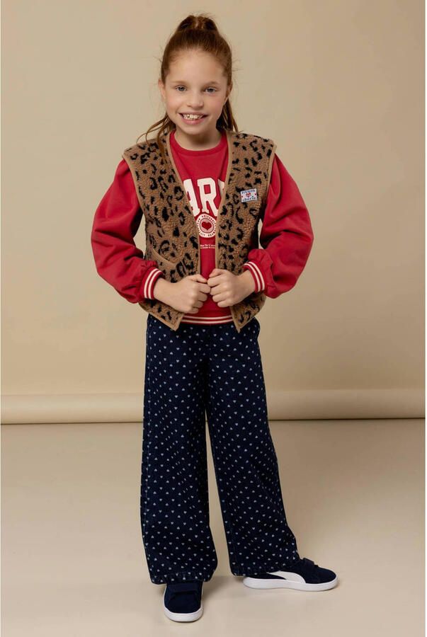 LOOXS little wide leg jeans met hartjes dark blue denim - Foto 4