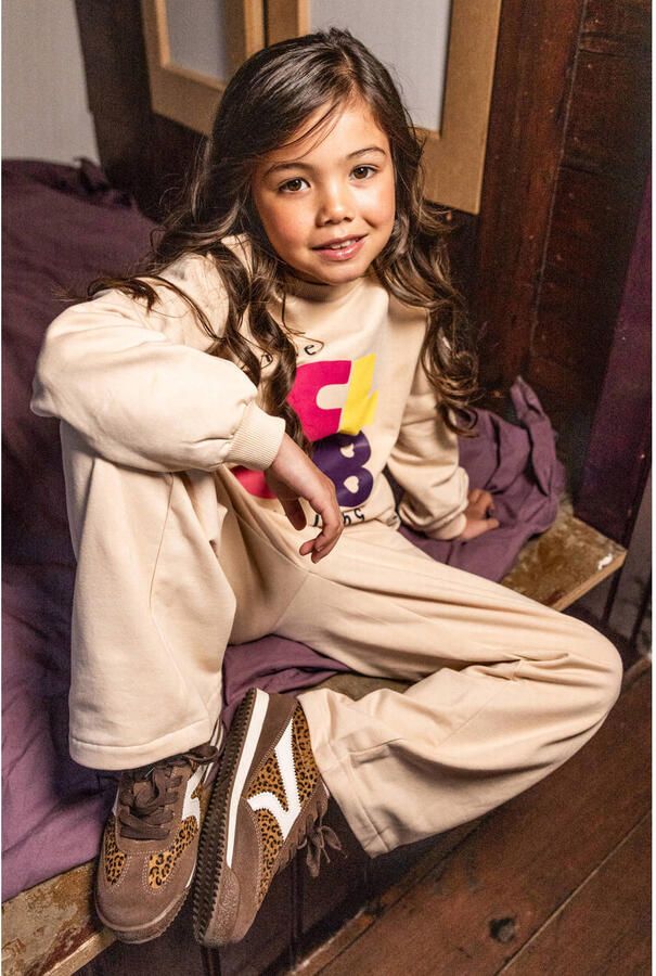 LOOXS little wide leg joggingbroek beige - Foto 2