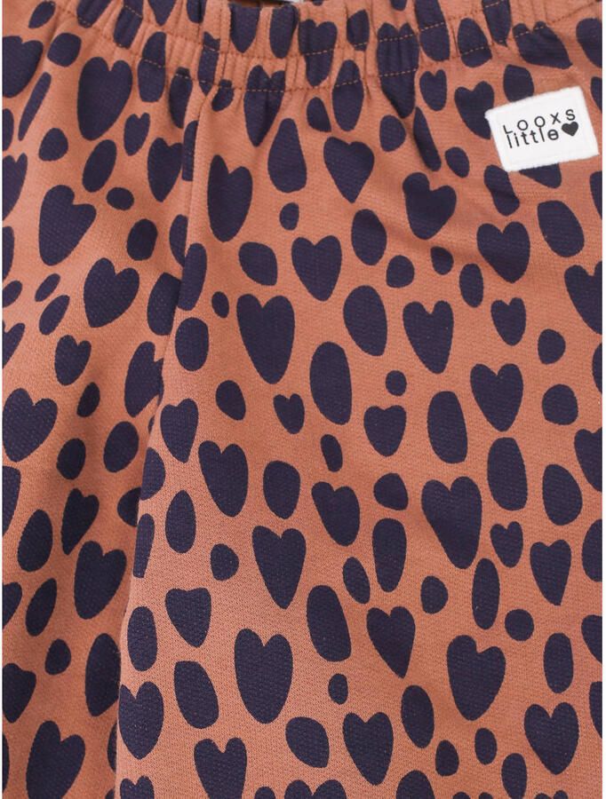 LOOXS little wide leg joggingbroek met hartjes bruin - Foto 2