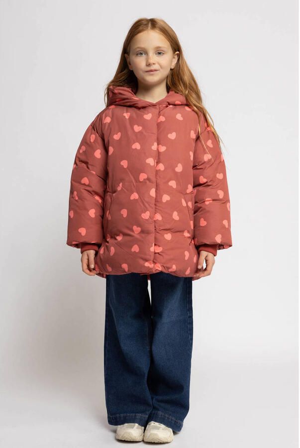LOOXS little winterjas met hartjes rood