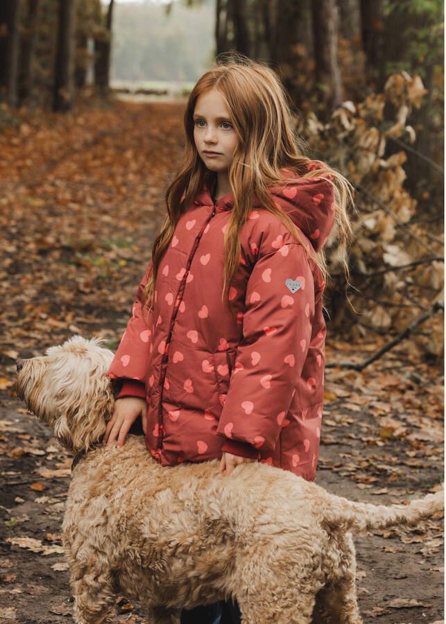 LOOXS little winterjas met hartjes rood - Foto 2