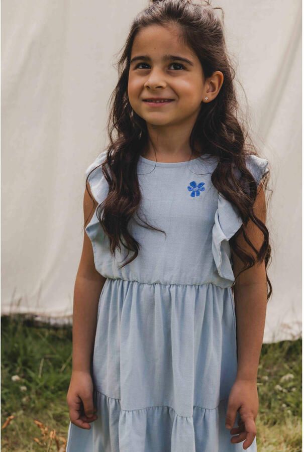 LOOXS Little Meisjes Jurken 2512-7830 Lichtblauw - Foto 4