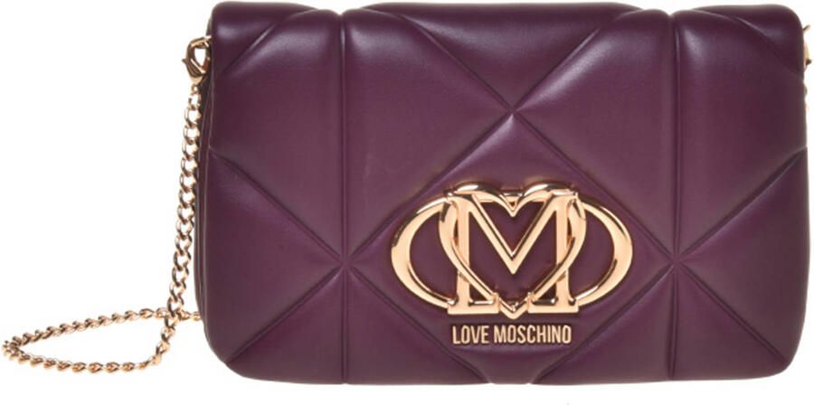 Love Moschino crossbody tas Embossed Q bordeauxrood - Foto 3