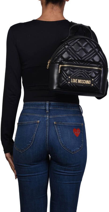 Love Moschino Zwarte rucksack met ritssluiting en ritszakken Black Dames - Foto 2