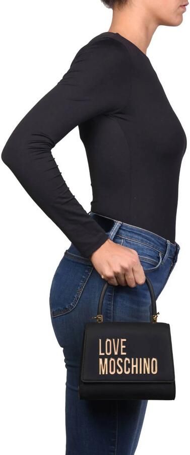 Love Moschino Zwarte Polyurethaan Handtas Lente Zomer Jc4024Pp1M Black Dames