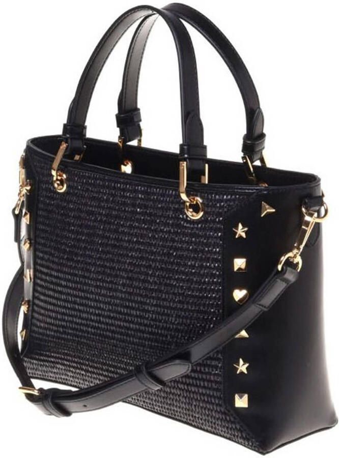 Love Moschino mini handtas Timeless Raffia zwart - Foto 2