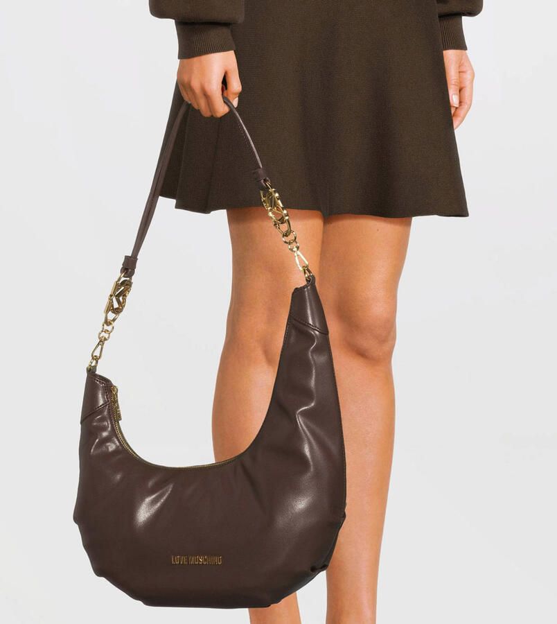 Love Moschino schoudertas Jewel donkerbruin