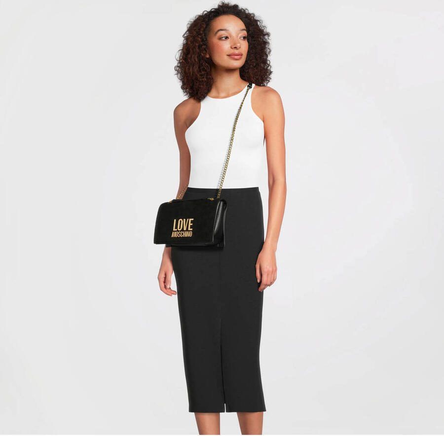 Love Moschino schoudertas Patchy zwart - Foto 2