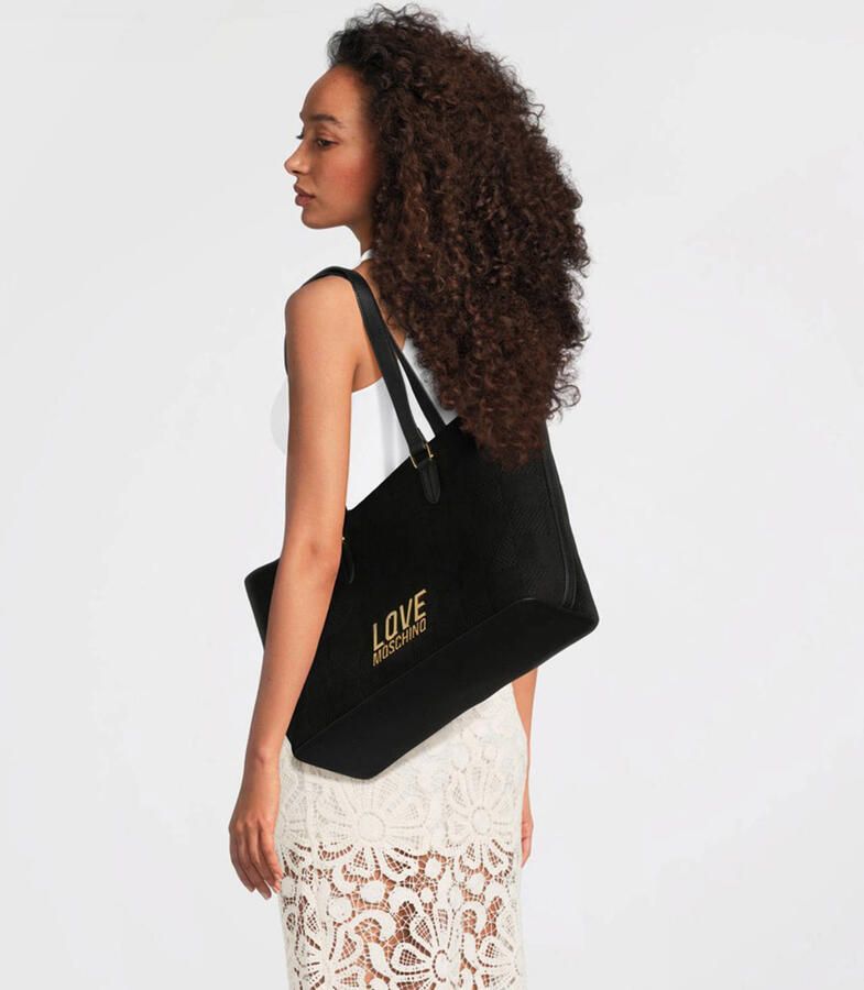 Love Moschino shopper Patchy zwart - Foto 2