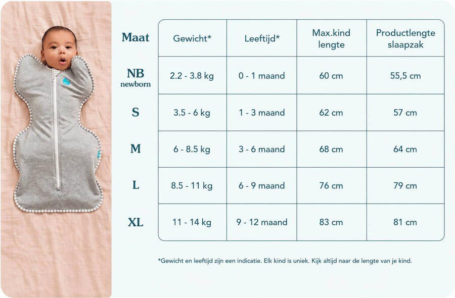 Love to Dream inbakerslaapzak Fase 1 Swaddle Up ORIGINAL oatmeal - Foto 2