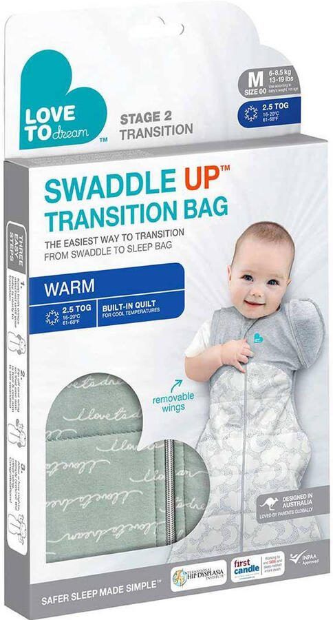 Love to Dream overgangsslaapzak Fase 2 Transition Bag 2.5 WARM Olive Inbakerdoek Groen - Foto 3