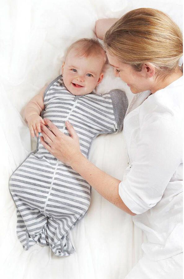 Love to Dream SwaddleUp overgangsslaapzak Fase 2 TOG 1.0 grijs wit Inbakerdoek XL