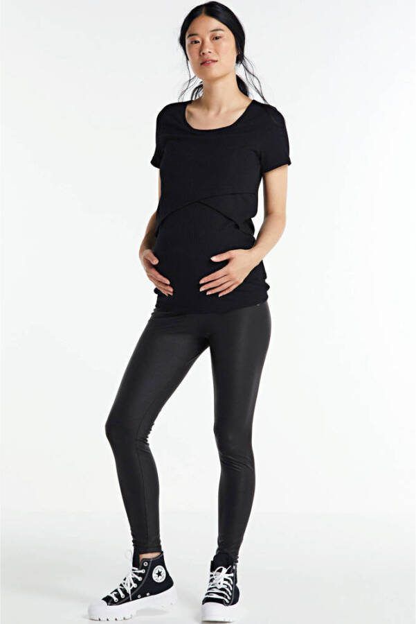 Love2wait coated zwangerschapslegging zwart Broek Effen 34 - Foto 4