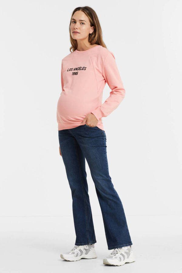 Love2wait flared zwangerschapsjeans Judy blauw Dames Stretchdenim Effen 26-32 - Foto 5