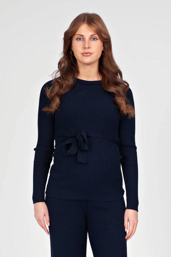 LOVE2WAIT aansluitende zwangerschaps longsleeve marineblauw
