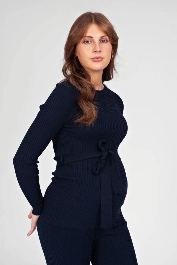 LOVE2WAIT aansluitende zwangerschaps longsleeve marineblauw - Foto 2