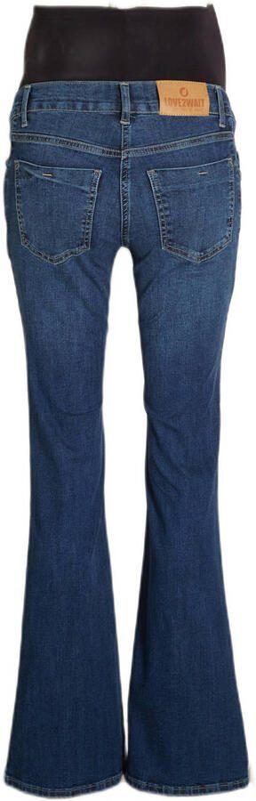 Love2wait flared zwangerschapsjeans Judy blauw Dames Stretchdenim Effen 26-32