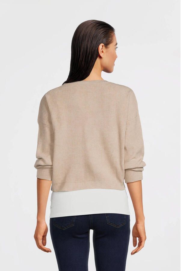 Love2wait gebreide trui kaki Groen Dames Katoen Ronde hals Effen one size - Foto 4