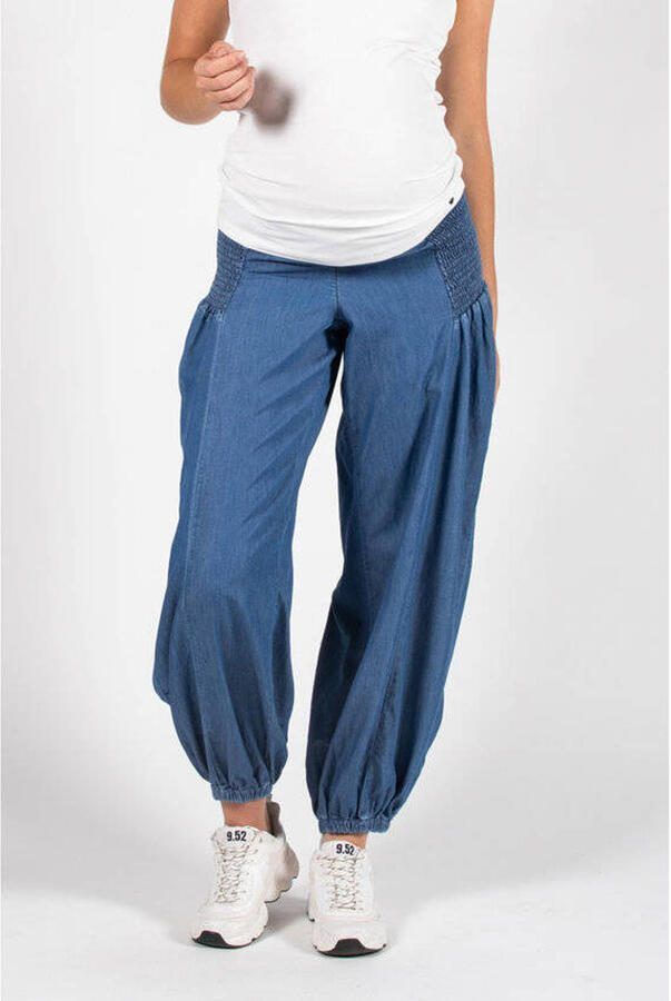 LOVE2WAIT high waist zwangerschaps casual broek light blue denim