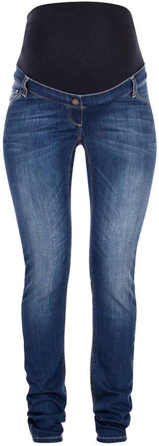 Love2wait plus size positie skinny zwangerschapsjeans medium blue denim Blauw Dames Stretchdenim 48 - Foto 3