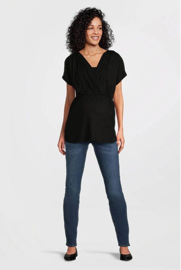 Love2wait skinny zwangerschapsjeans donkerblauw Dames Stretchdenim Effen 27 - Foto 7
