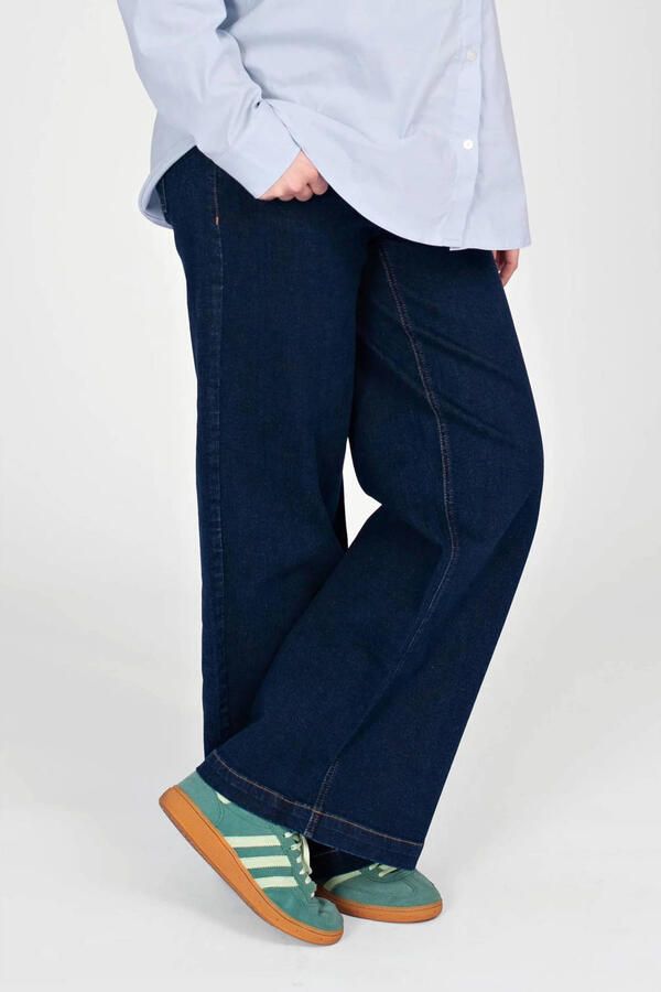 LOVE2WAIT Jill wide leg zwangerschaps jeans donkerblauw Dames Polyester maat 29-34