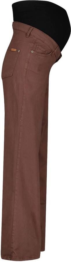 LOVE2WAIT Jill zwangerschaps wide leg jeans donkerbruin Dames Denim Effen maat 31-30 - Foto 3