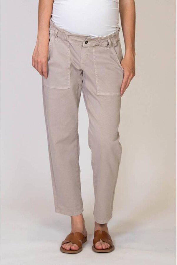 Love2wait loose fit broek beige Dames Stretchkatoen Effen 26