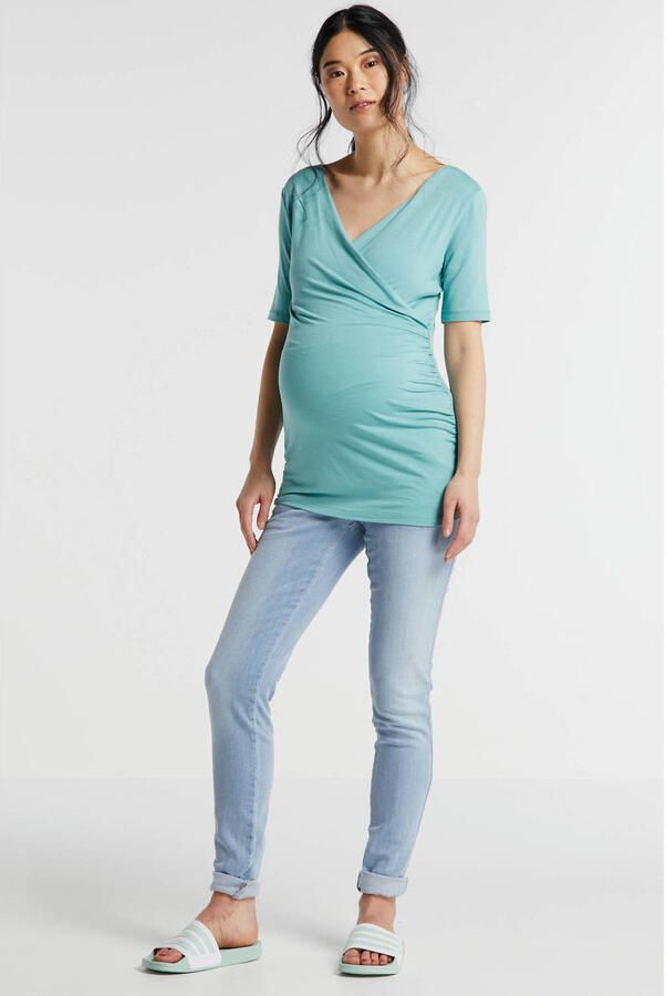 Love2wait low waist zwangerschaps skinny jeans Sophia light blue denim Blauw 33 - Foto 2