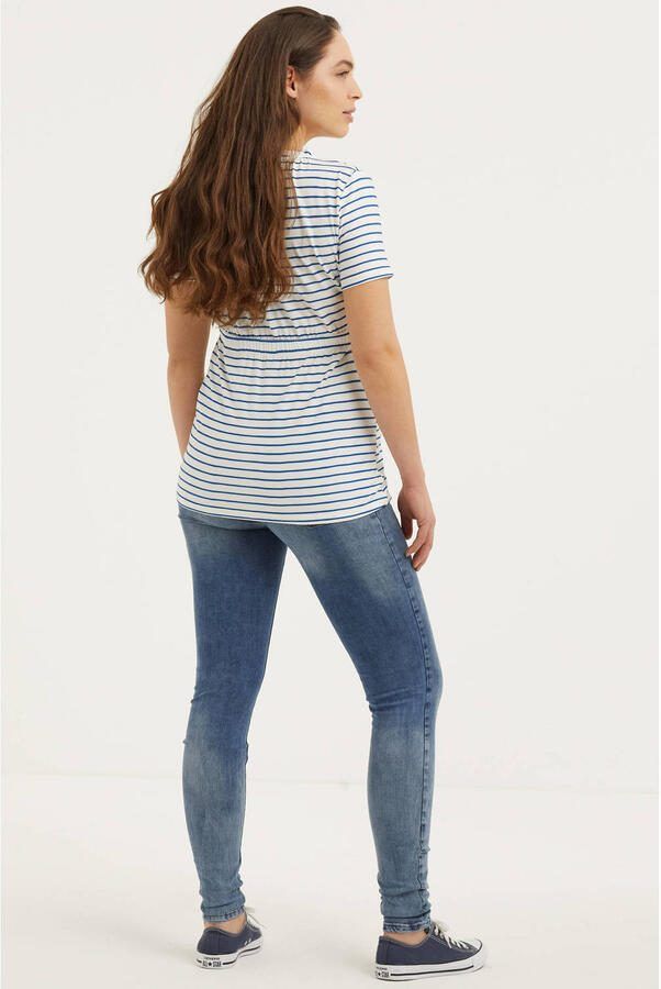 Love2wait low waist skinny zwangerschapsjeans met katoen lichtblauw Effen 26 - Foto 2