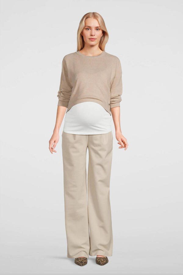 Love2wait low waist wide leg broek beige Dames Polyester Effen XS - Foto 3