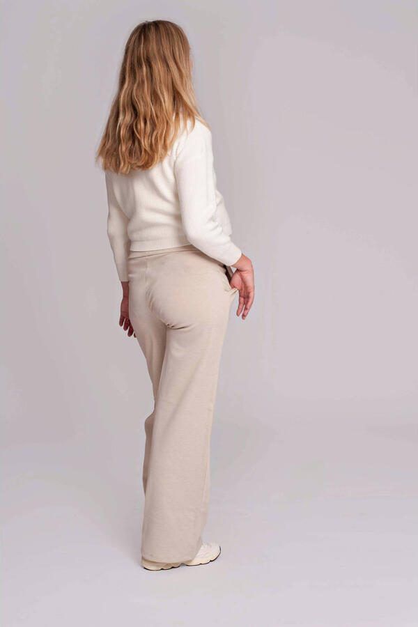 Love2wait low waist wide leg broek beige Dames Polyester Effen XS - Foto 5