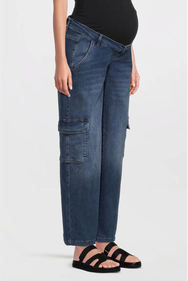 LOVE2WAIT low waist zwangerschaps cargo jeans stonewashed