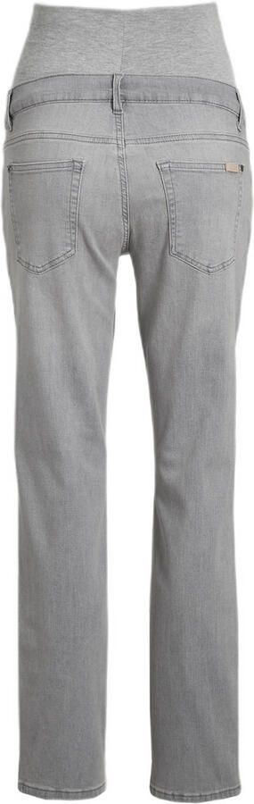 Love2wait mom zwangerschapsjeans Norah grijs Dames Stretchdenim Effen 26